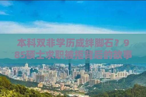 本科双非学历成绊脚石？985硕士求职被拒背后的故事