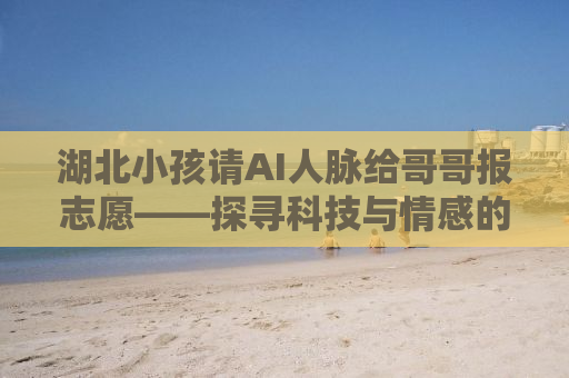 湖北小孩请AI人脉给哥哥报志愿——探寻科技与情感的交织